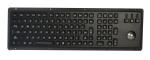 Black Stainless Steel Metal Industrial Keyboard With Trackball Backlight