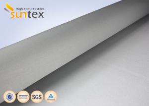 China 1 Side 0.65mm PU Coated Fiberglass Fabric Silver Grey For Welding Blanket Fireproof Curtains wholesale