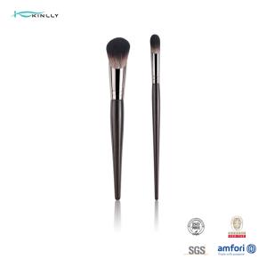 China 2pcs Makeup Concealer Brush Synthetic Hair Aluminium Ferrule Makeup Foundation Brush wholesale