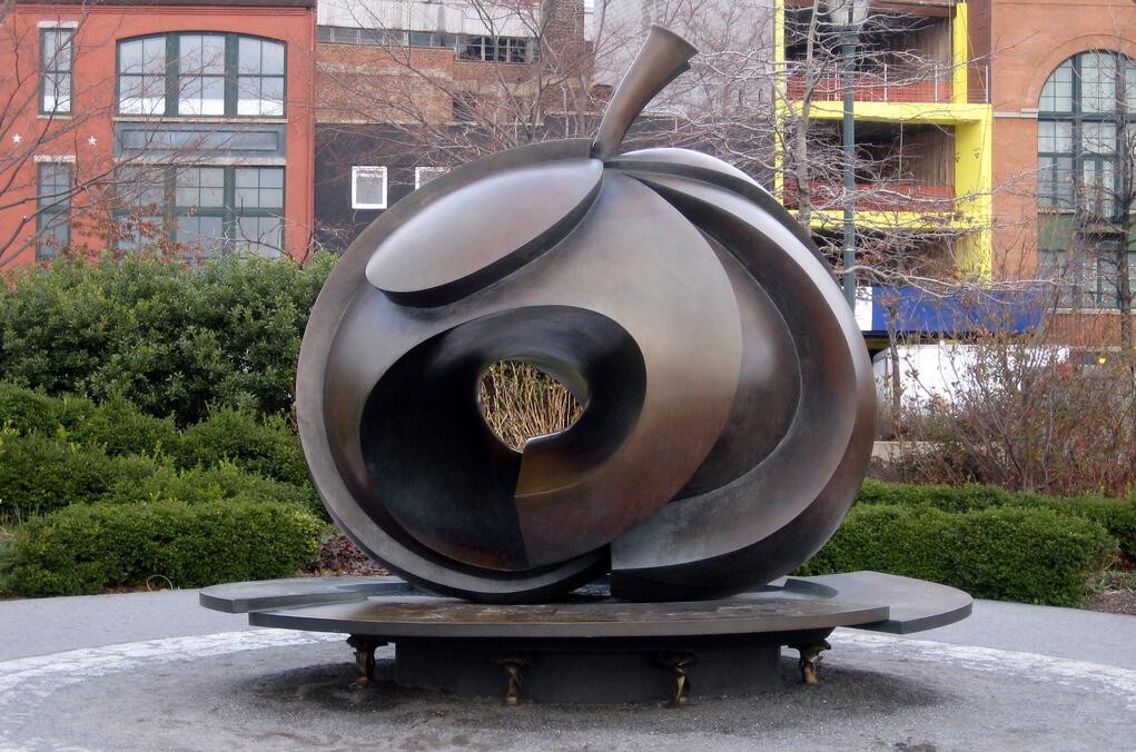 Modern Park Art Decoration Bronze Apple Sculpture Large Size Anti Corrosion