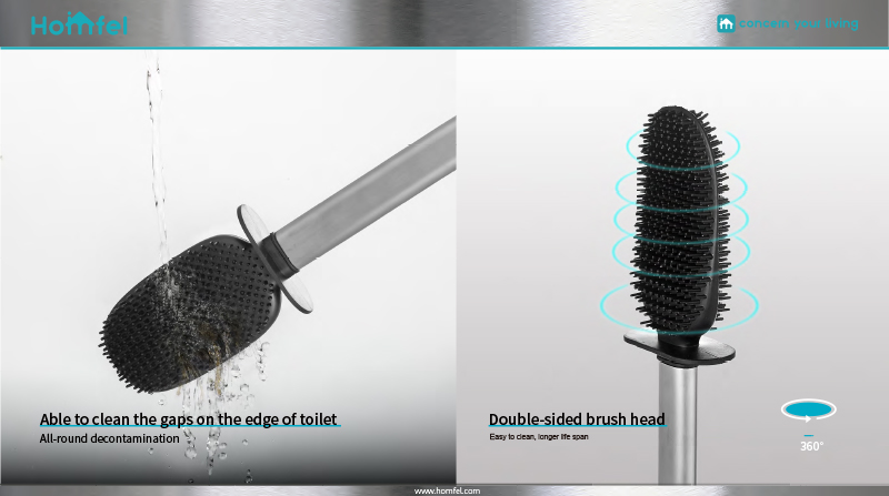 TPR 2.0 Stainless Steel Toilet Cleaning Brush And Holder Set Modern Design
