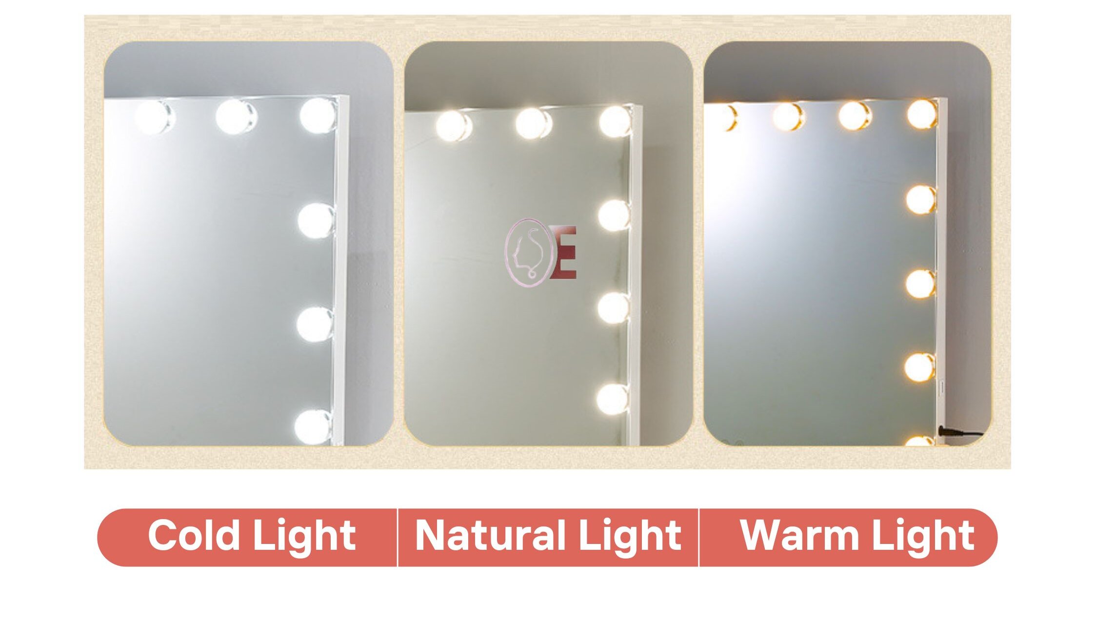 Illuminated Lighted Small Hollywood Mirror 12x Magnifying
