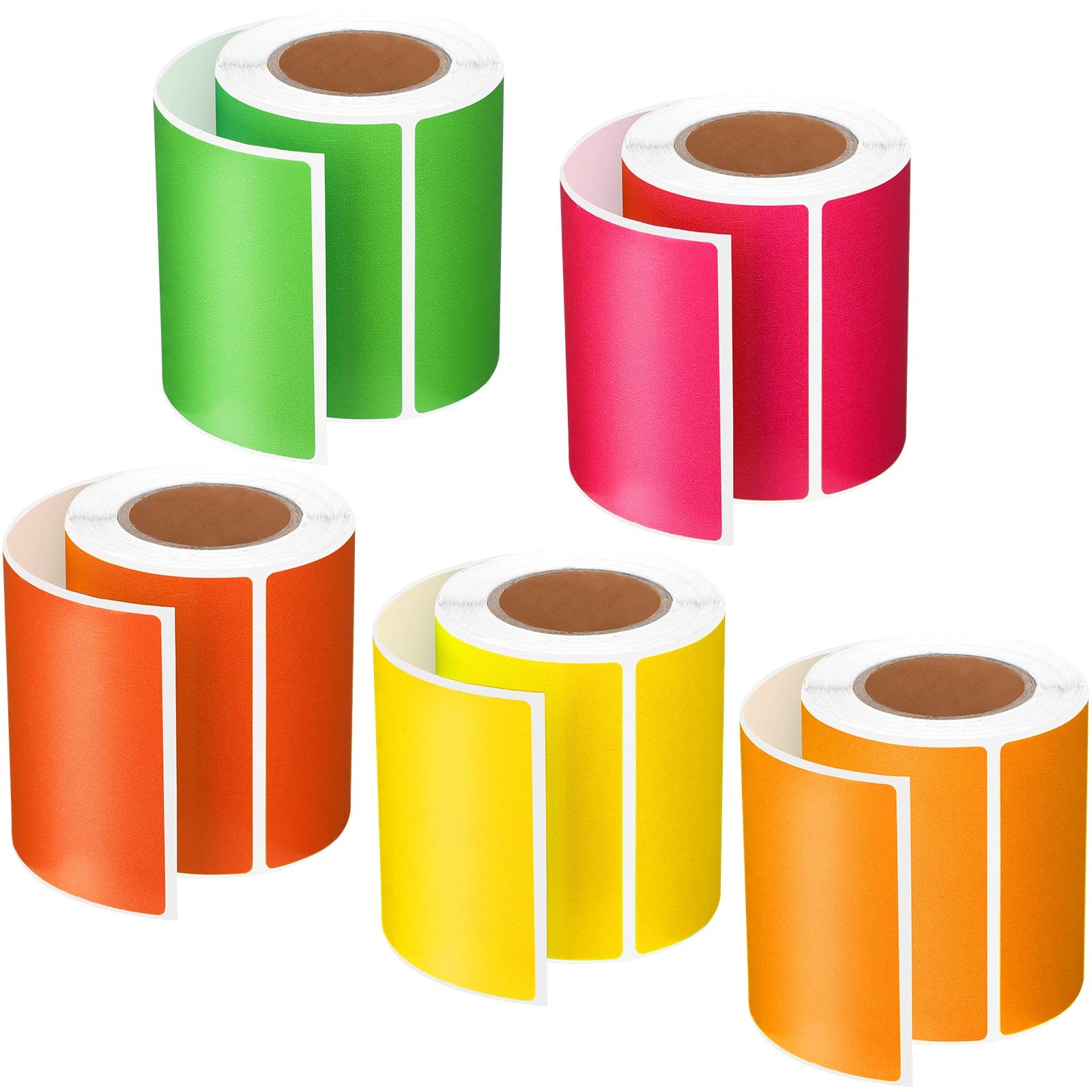 Orange Yellow Red Blue Green Color Thermal Sticker Thermal Label Thermal Barcode Sticker