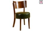 Round Leather Padded Armless Dining Chair , Dark Wood Dining Room Chairs