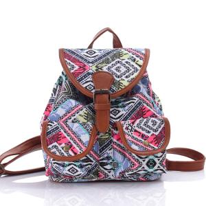 China Printed Canvas Back Pack Shoulders Lady Bag wholesale