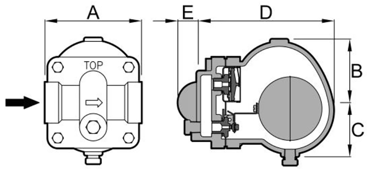 Stainless Steel 1/2 3/4 Inch DSC Thread Type Float Steam Trap For Corrugated Line