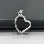 Wedding Sterling Silver Heart Pendant / Solid Silver Pendant Without Stone