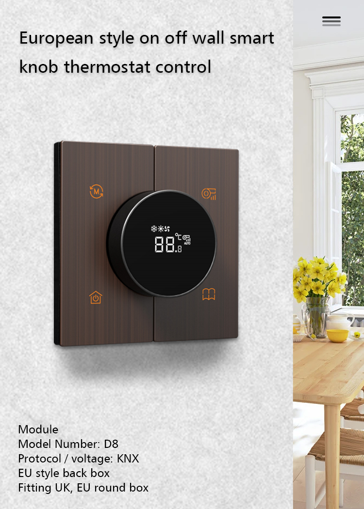 24V Smart Home Thermostat KNX Protocol Cooling / heating Function