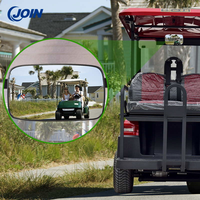 Medium View Universal Golf Car Mirror Easy Installed Plastic Material