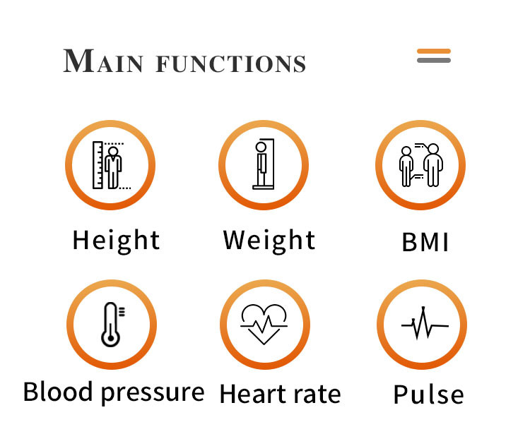 Ultrasonic Medical Human Height Weight Scale Blood Pressure Bmi Measurement