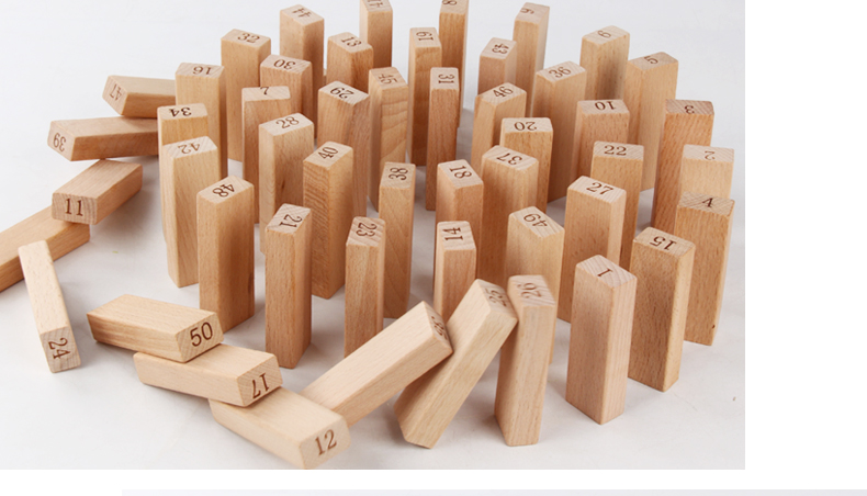 Digital 51PCS Log Building Blocks Dominos Jenga Blocks