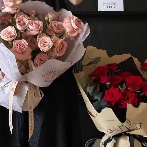Waterproof Florist Wrapping Bouquet Packing Paper Love Letters Print Flower Wrapping Paper