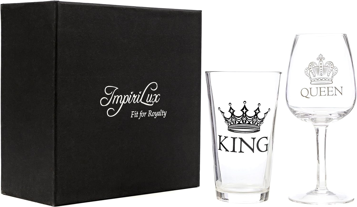 OEM Letter Print Wine Glass Gift Set Novelty Drinking Glassware