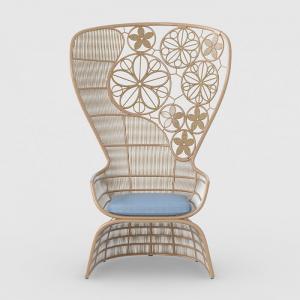 China Exquisite Flower Wicker Plastic Rattan Bistro Chair wholesale