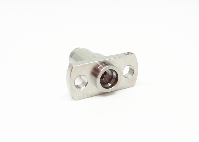 Full Detent 2 Holes Flange Mount Nickel Plated Male Straight SMP RF Connector
