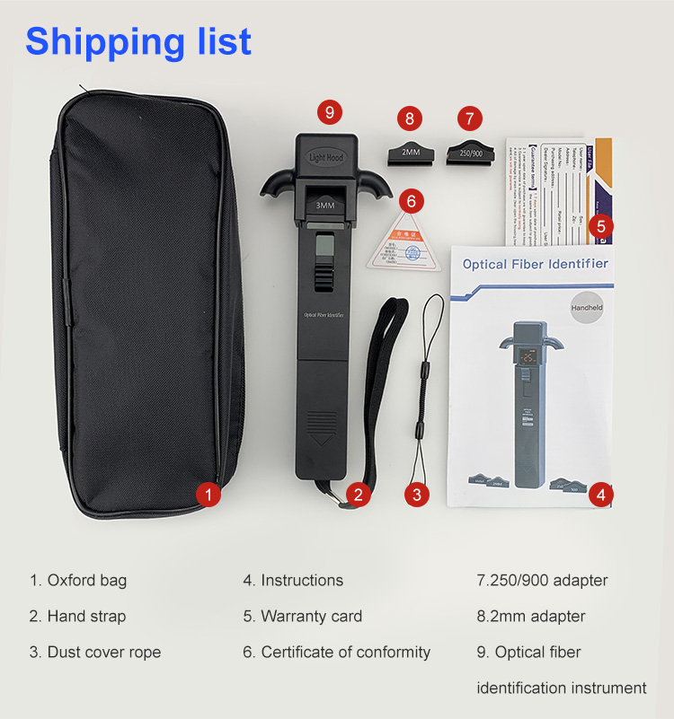 Black Metal Live Optical Fiber Identifier OFI Cable Patch Cord Tester FTTX Tool