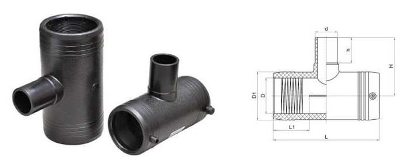 DN32-DN250 SDR11 MDPE Reducer Tee PE Electrofusion Fittings