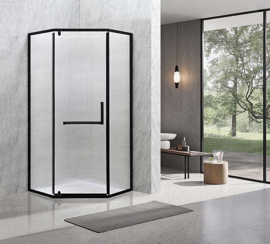 6mm Narrow Reeded Glass With Alum Frame For Modern And Stylish Bathroom