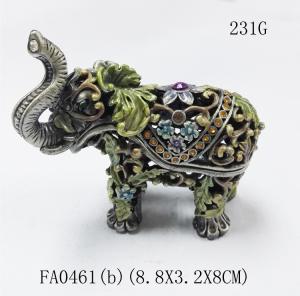China Funky elephant group set decorative indian metal jewellery boxes wholesale