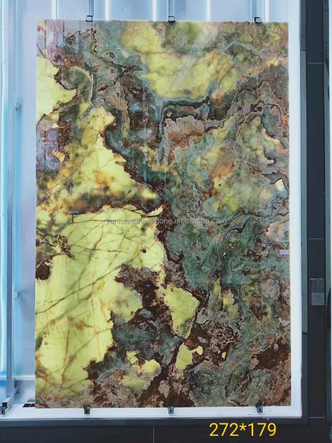 Green Onyx Marble Backlit Panel for Modern Graphic Design and Wall Decoration Purpose