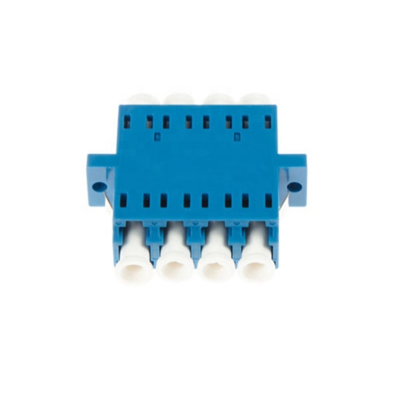 Hybrid Plastic Material LC APC/UPC Adapter for FTTH Four Duplex Fiber Optic Equipment