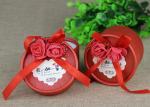 Round Red Ribbon Cardboard Box Packaging Cans Packaging For Wedding Candy