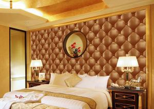 China Concise Diamond Printing Inmitation Leather Wall Coverings Moisture Resistant wholesale