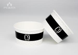 China Black Printed Summer Disposable Ice Cream Cups PE Lined Moisture Proof wholesale