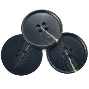 China Fake Horn Button Imitation Horn Effect Side Logo Four Hole 40L Little Rim With Flat Back wholesale
