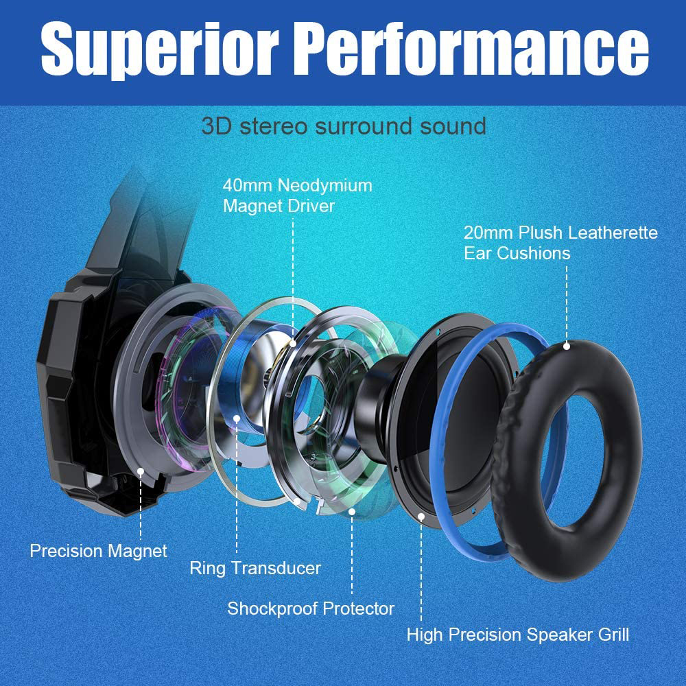 Waterproof Xbox And PC Gaming Headphones With Soft 120 Degree Adjustable Microphone