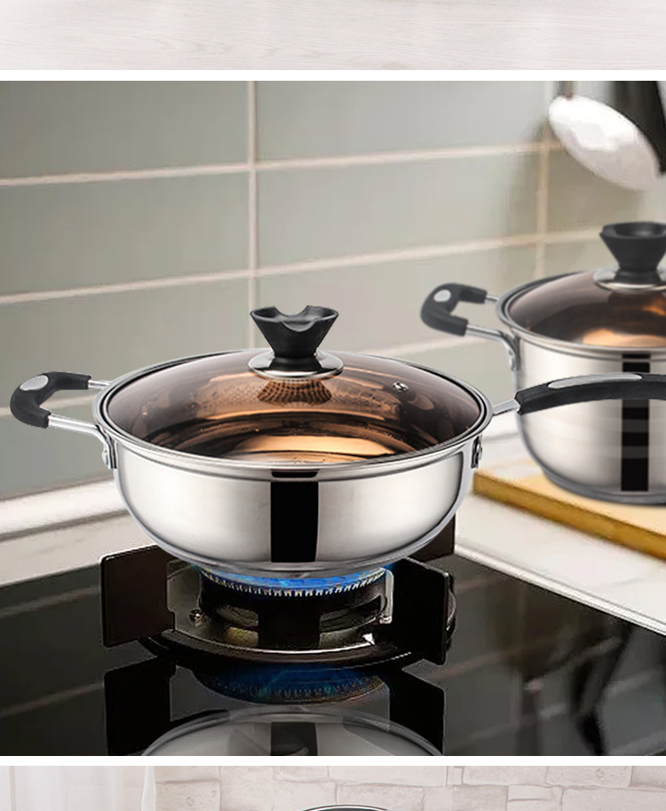 The New Listing 12 PCS Stainless Steel Cooking Set Pots And Pans Cookware Sets Cooking Soup Pots Set
