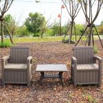 Banquet Outdoor Garden Hotel Patio Waterproof Plastic Loveseat Sofa Chair Set