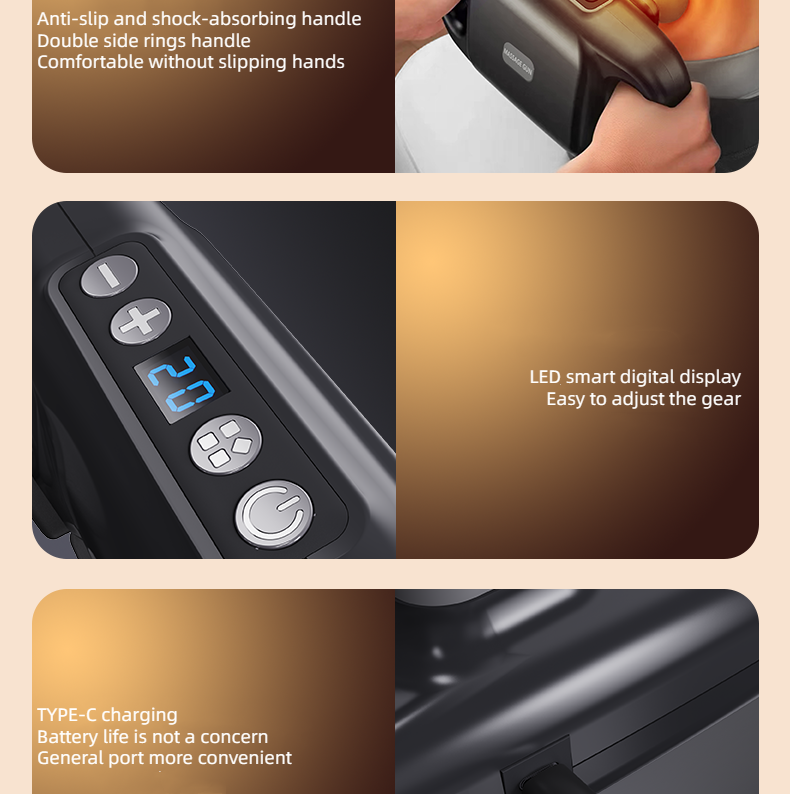 Wireless Handheld Electric Muscle Fascia Massage Gun For Back Waist Shoulder Body Muscle