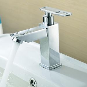 China Zinc Square Single Cold Basin Tap Lever Handle Vessel Sink Faucet wholesale