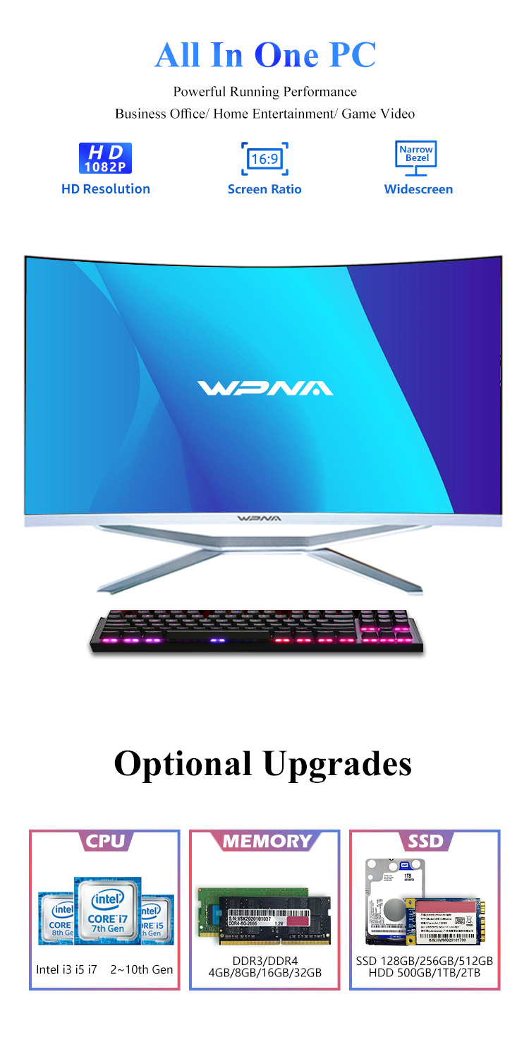 512G SSD HDD All In One Gaming PC Core i7 16GB for Student and Business DDR4 RAM Type