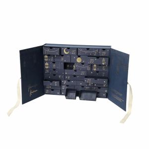China Beauty Advent Calendar Gift Card Box 30 Drawers With Ribbon wholesale