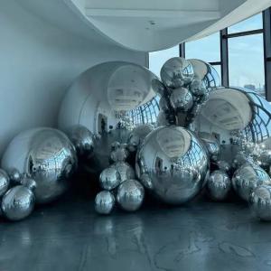 China Double Layer Inflatable Advertising Balloons Silver Inflatable Mirror Ball on sale