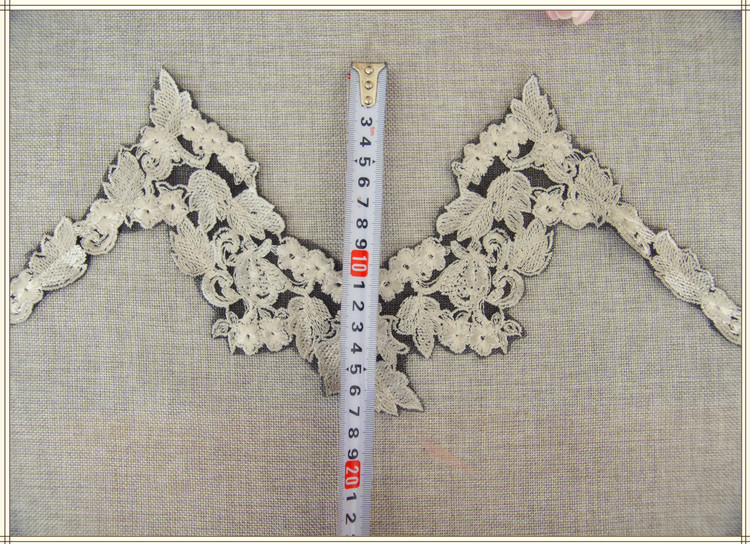 100%Polyester Embroidery Pajams Collar Lace Mesh Based Necklace Decoration
