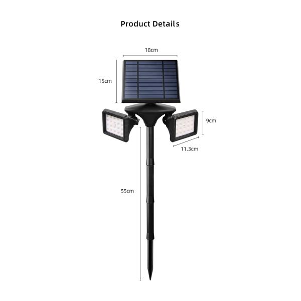 Waterproof Ip65 600LM 40 LED Solar Garden Light PIR Solar Powered Lawn Lights