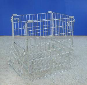 China Lightweight Collapsible Metal Mesh Containers For Warehouse Storage wholesale