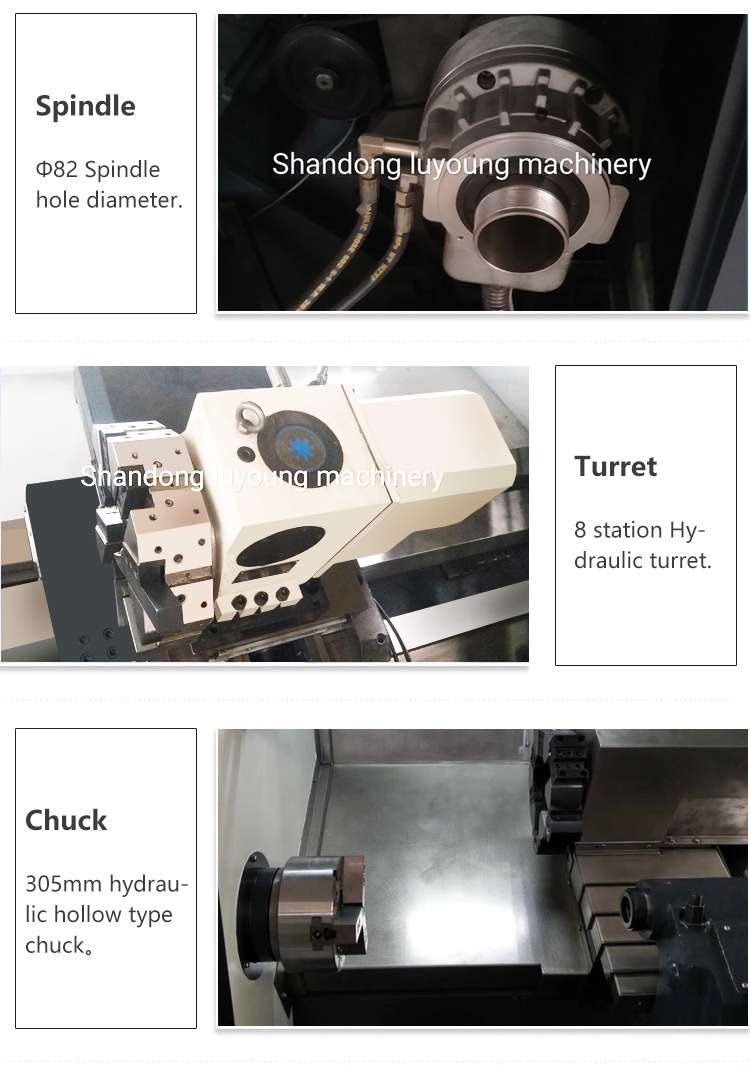 10 Tool Post Stations Slant Bed CNC Lathe Machine Heavy Duty Machining TCK40