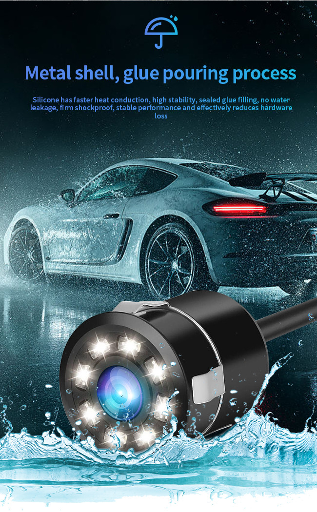 Bluetooth Reverse Parking Camera Universal 18.5 Perforated With LED Night Vision Ultra HD Night Vision