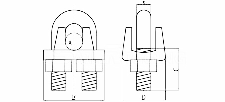 Stainless Steel Wire Rope Clip For Water Treatment Metric Measurement System
