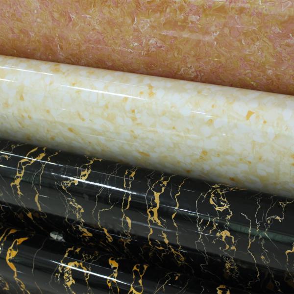 High Glossy Marble Design Vinyl Pvc Decorative Foil For Kitchen Cabinet Counter