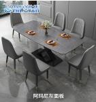 Non Corrosion Apartment Minimalist Marble Dining Table Metal Rectangular
