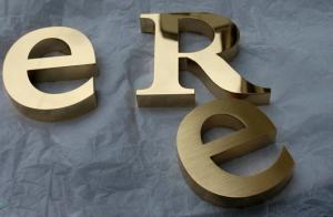 China CNC laser cut brass color stainless steel backlit custom letters wholesale