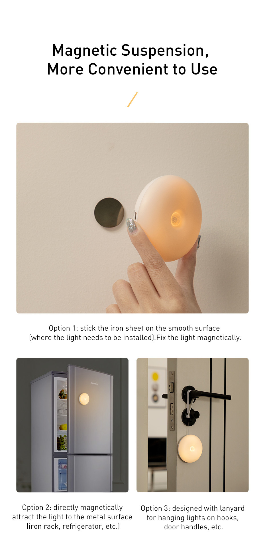 Cordless 3000-3200K 0.6W Battery Operated Motion Activated Closet Light
