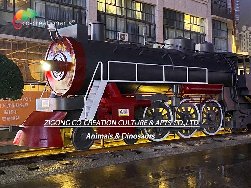 Playground Exhibition Plaza Decorative Metal Train Rust Resistance