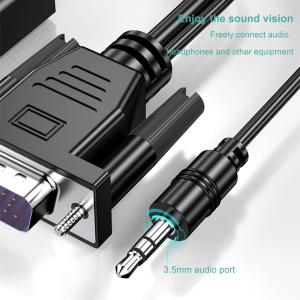 China 3.5mm Plug 1080P 1080i HDMI To VGA Adapter 1.2M 4ft HDVD AMP wholesale