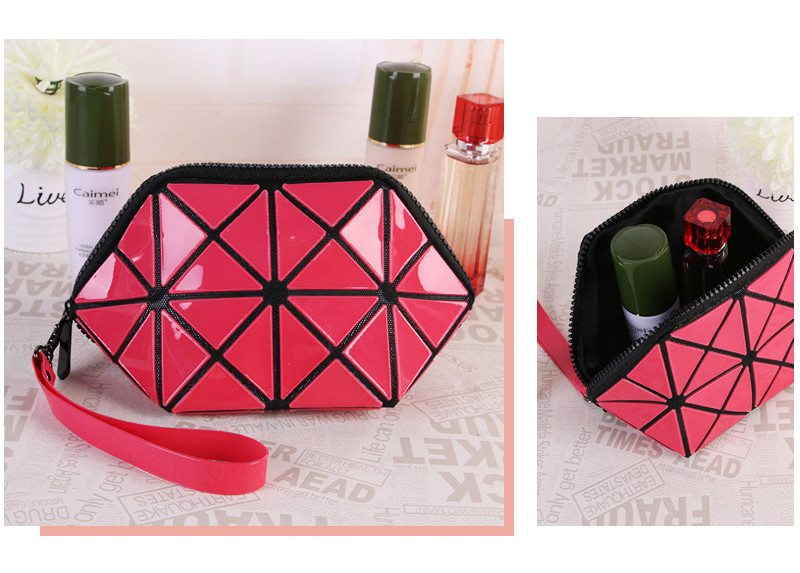 Wholesale Geometric Diamond Lattice Small Cosmetic Bag Fashion